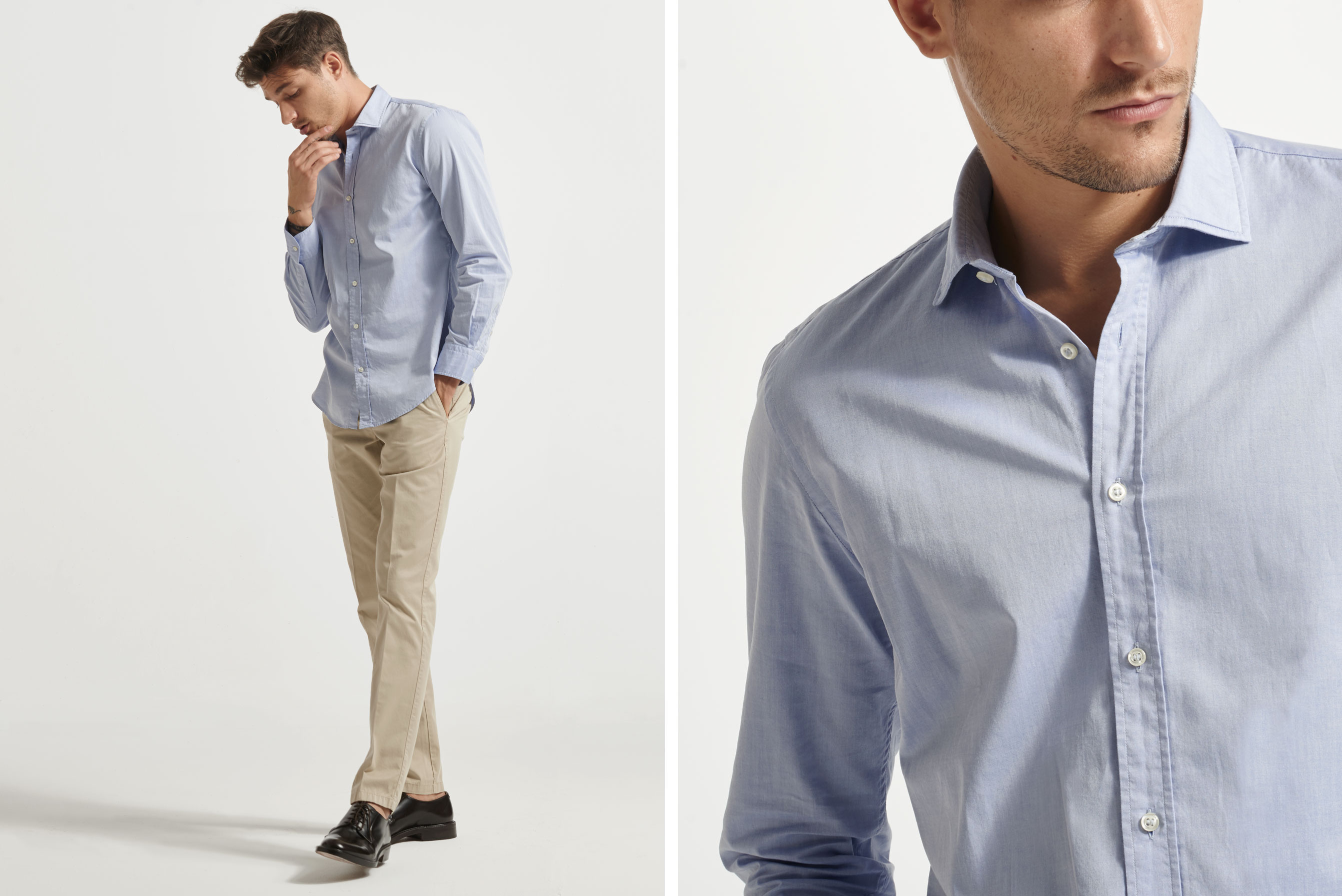 camicia twill telablu